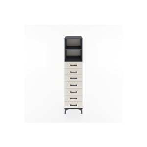 Hyperion Dolap 2 Raflı 7 Çekmeceli 44x44x182 Antrasit-aytaşı