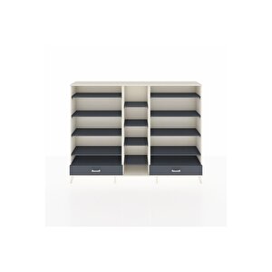 Arges Dolap 14 Raflı 2 Çekmeceli  220x30x163 Aytaşı-antrasit