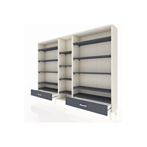 Arges Dolap 14 Raflı 2 Çekmeceli  220x30x163 Aytaşı-antrasit