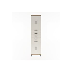 Hyperion Dolap 3 Raflı 5 Çekmeceli 4 Kapaklı 60x44x243 Çam-aytaşı