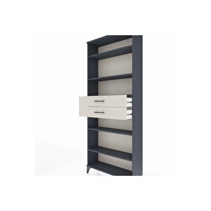 Arges Dolap 5 Raflı 2 Çekmeceli 88x30x221 Antrasit-aytaşı