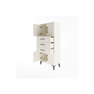 Arges Dolap Tek Raflı 3 Çekmeceli 4 Kapaklı 60x30x134 Aytaşı-aytaşı