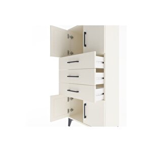 Arges Dolap Tek Raflı 3 Çekmeceli 4 Kapaklı 60x30x134 Aytaşı-aytaşı