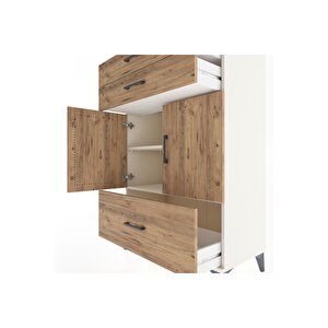 Hyperion Dolap 2 Raflı 3 Çekmeceli 2 Kapaklı 88x44x134 Aytaşı-çam