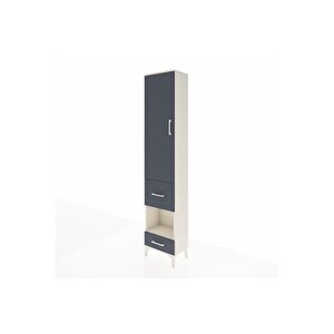 Arges Dolap 3 Raflı 2 Çekmeceli Tek Askılı 44x30x221 Aytaşı-antrasit