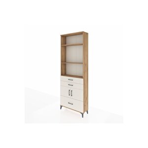 Arges Dolap 4 Raflı 3 Çekmeceli 2 Kapaklı 88x30x243 Çam-aytaşı