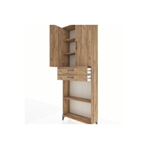 Arges Dolap 4 Raflı 2 Çekmeceli 2 Kapaklı 88x30x243 Çam-çam