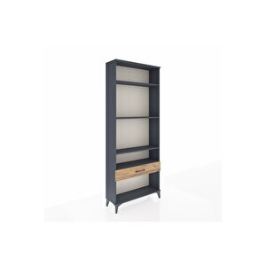 Arges Dolap 4 Raflı Tek Çekmeceli 88x30x221 Antrasit-çam