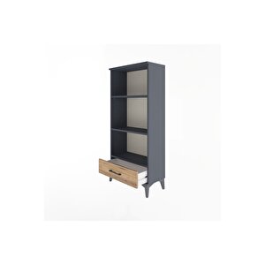 Arges Dolap 3 Raflı Tek Çekmeceli 60x30x134 Antrasit-çam