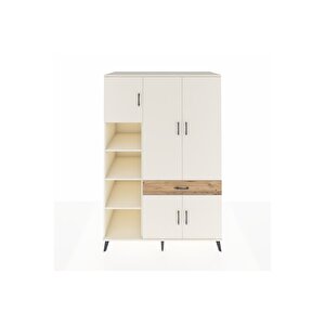 Kronos Dolap 8 Raflı Tek Çekmeceli 5 Kapaklı 132x59x195 Aytaşı-aytaşı/çam