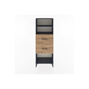 Arges Dolap 2 Raflı 2 Çekmeceli 60x30x163 Antrasit-çam