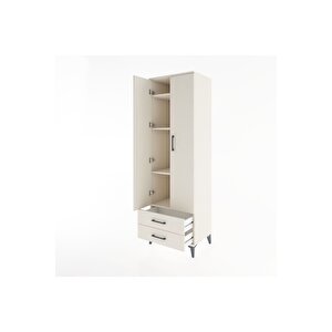 Hyperion Dolap 4 Raflı 2 Çekmeceli 2 Kapaklı 60x44x195 Aytaşı-aytaşı
