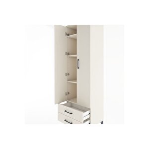 Hyperion Dolap 4 Raflı 2 Çekmeceli 2 Kapaklı 60x44x195 Aytaşı-aytaşı