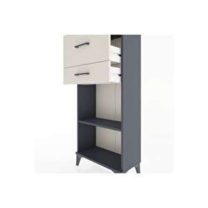 Hyperion Dolap Tek Raflı 2 Çekmeceli 60x44x134 Antrasit-aytaşı