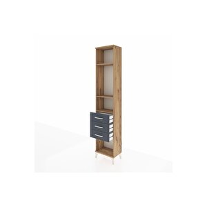 Arges Dolap 3 Raflı 3 Çekmeceli 44x30x221 Çam-antrasit