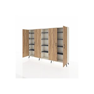 Arges Dolap 12 Raflı 4 Kapaklı 220x30x163 Aytaşı-çam/antrasit