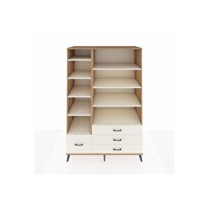 Kronos Dolap 9 Raflı 4 Çekmeceli  132x59x195 Çam-aytaşı/aytaşı