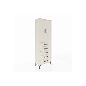 Arges Dolap Tek Raflı 5 Çekmeceli Tek Askılı 60x30x182 Aytaşı-aytaşı