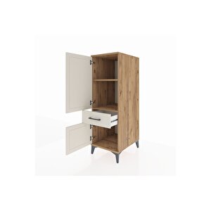 Kronos Dolap 2 Raflı Tek Çekmeceli 2 Kapaklı 44x59x134 Çam-aytaşı