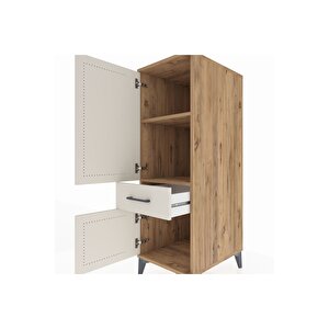 Kronos Dolap 2 Raflı Tek Çekmeceli 2 Kapaklı 44x59x134 Çam-aytaşı