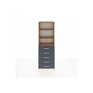 Arges Dolap 3 Raflı 5 Çekmeceli 60x30x182 Çam-antrasit