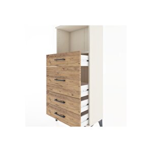 Hyperion Dolap Tek Raflı 4 Çekmeceli 60x44x134 Aytaşı-çam