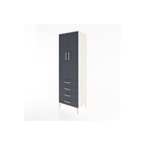 Hyperion Dolap 4 Raflı 4 Çekmeceli 2 Kapaklı 60x44x195 Aytaşı-antrasit