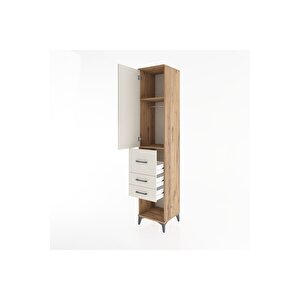 Hyperion Dolap 2 Raflı 3 Çekmeceli Tek Askılı 44x44x221 Çam-aytaşı