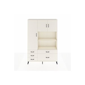 Arges Gardrop 7 Raflı 5 Çekmeceli 3 Kapaklı 132x30x195 Aytaşı-aytaşı