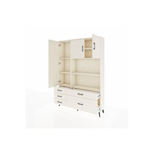 Arges Gardrop 7 Raflı 5 Çekmeceli 3 Kapaklı 132x30x195 Aytaşı-aytaşı