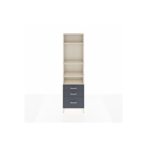 Arges Dolap 4 Raflı 3 Çekmeceli 60x30x221 Aytaşı-antrasit