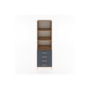 Hyperion Dolap 3 Raflı 4 Çekmeceli 60x44x195 Çam-antrasit