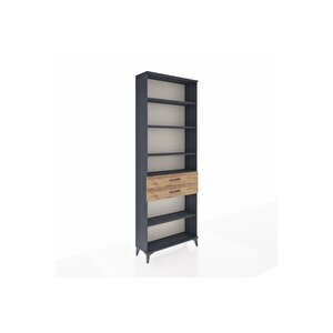 Arges Dolap 5 Raflı 2 Çekmeceli 88x30x243 Antrasit-çam