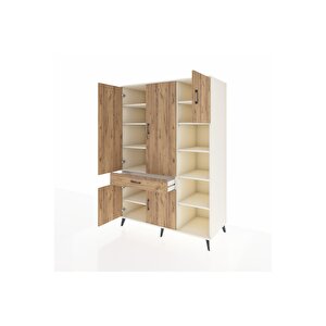 Kronos Dolap 10 Raflı Tek Çekmeceli 5 Kapaklı 132x59x195 Aytaşı-çam/çam