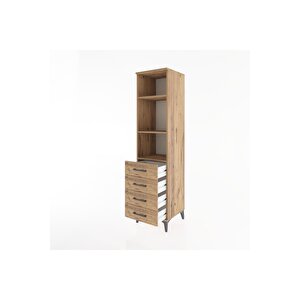 Hyperion Dolap 3 Raflı 4 Çekmeceli 44x44x182 Çam-çam