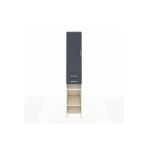 Hyperion Dolap 6 Raflı 2 Çekmeceli Tek Kapaklı 44x44x243 Aytaşı-antrasit