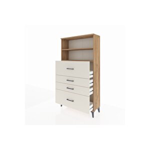 Arges Dolap 2 Raflı 4 Çekmeceli 88x30x163 Çam-aytaşı