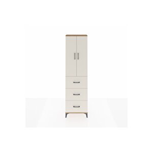 Arges Dolap 3 Raflı 3 Çekmeceli 2 Kapaklı 60x30x221 Çam-aytaşı