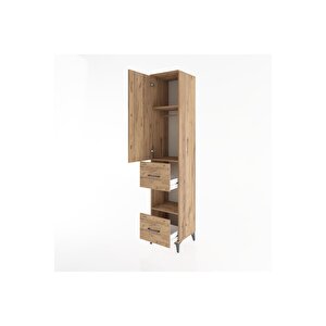 Hyperion Dolap 3 Raflı 2 Çekmeceli Tek Askılı 44x44x221 Çam-çam