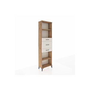 Arges Dolap 3 Raflı 3 Çekmeceli 60x30x221 Çam-aytaşı