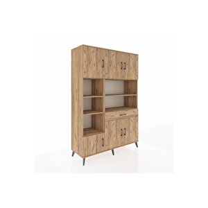 Hyperion Gardrop 10 Raflı Tek Çekmeceli 6 Kapaklı 132x44x195 Çam-çam