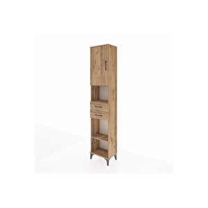 Arges Dolap 4 Raflı 2 Çekmeceli Tek Kapaklı 44x30x221 Çam-çam