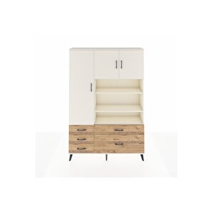 Arges Dolap 9 Raflı 5 Çekmeceli 3 Kapaklı 132x30x195 Aytaşı-aytaşı/çam