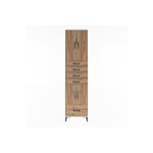 Arges Dolap 4 Raflı 5 Çekmeceli 4 Kapaklı 60x30x243 Aytaşı-çam