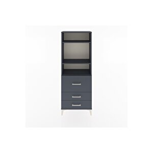 Arges Dolap 3 Raflı 3 Çekmeceli 60x30x163 Antrasit-antrasit