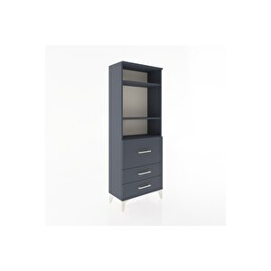 Arges Dolap 3 Raflı 3 Çekmeceli 60x30x163 Antrasit-antrasit