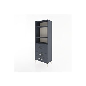 Arges Dolap 3 Raflı 3 Çekmeceli 60x30x163 Antrasit-antrasit