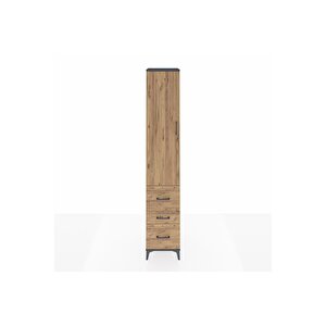 Hyperion Dolap 4 Raflı 3 Çekmeceli Tek Kapaklı 44x44x243 Antrasit-çam