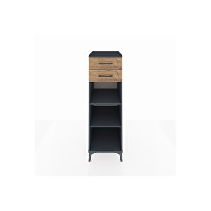 Kronos Dolap 2 Raflı 2 Çekmeceli 44x59x134 Antrasit-çam