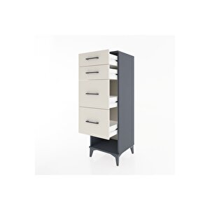 Hyperion Dolap 4 Çekmeceli 44x44x134 Antrasit-aytaşı